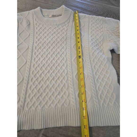 Women's Esqualo Sweater Cable Knit Cream Ivory Size Medium - Picture 2 of 6